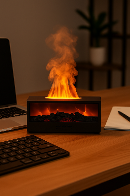 Nawilżacz Powietrza z Aromaterapią i Efektem Płomienia LED™ 🔥